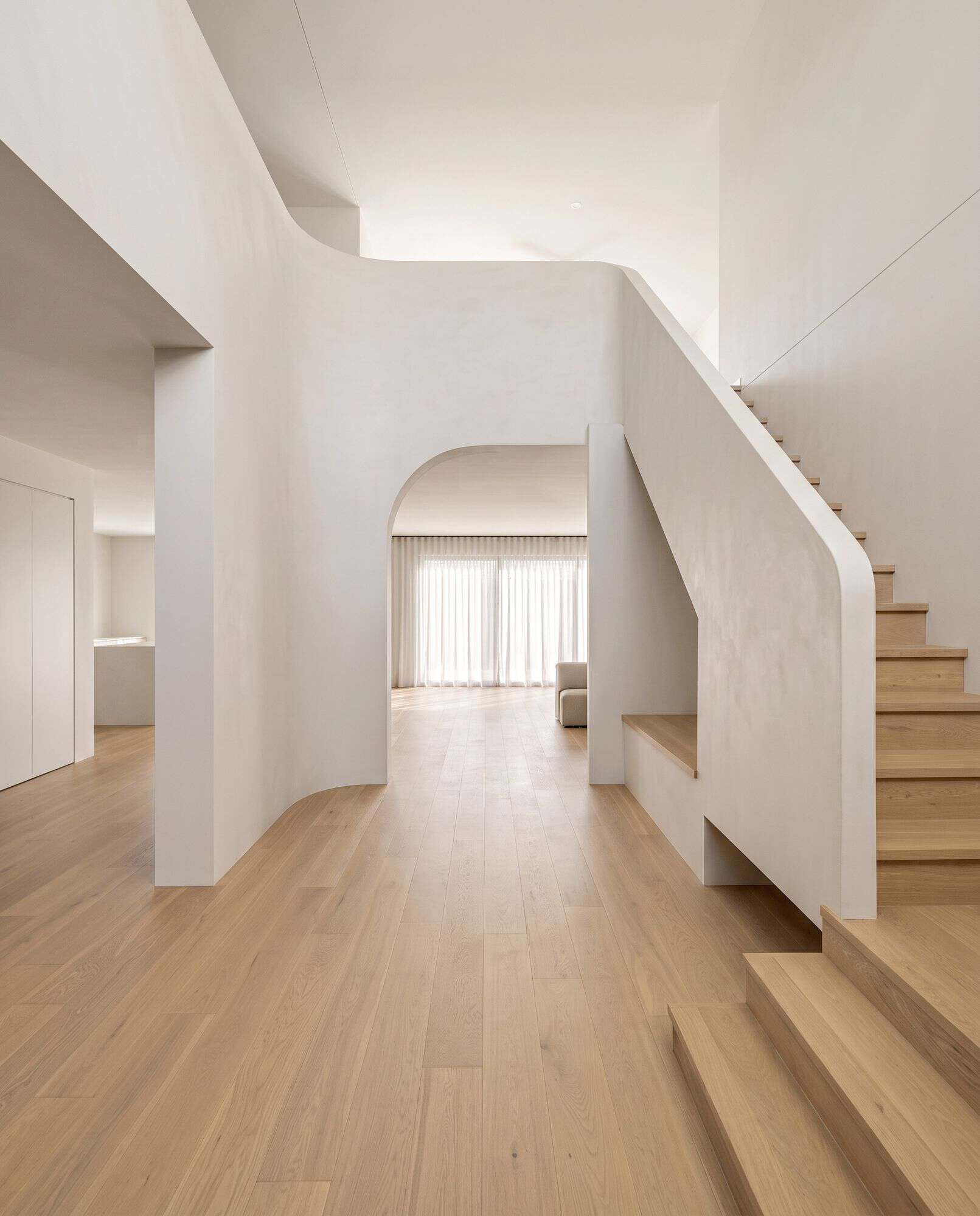 Oak stair and void