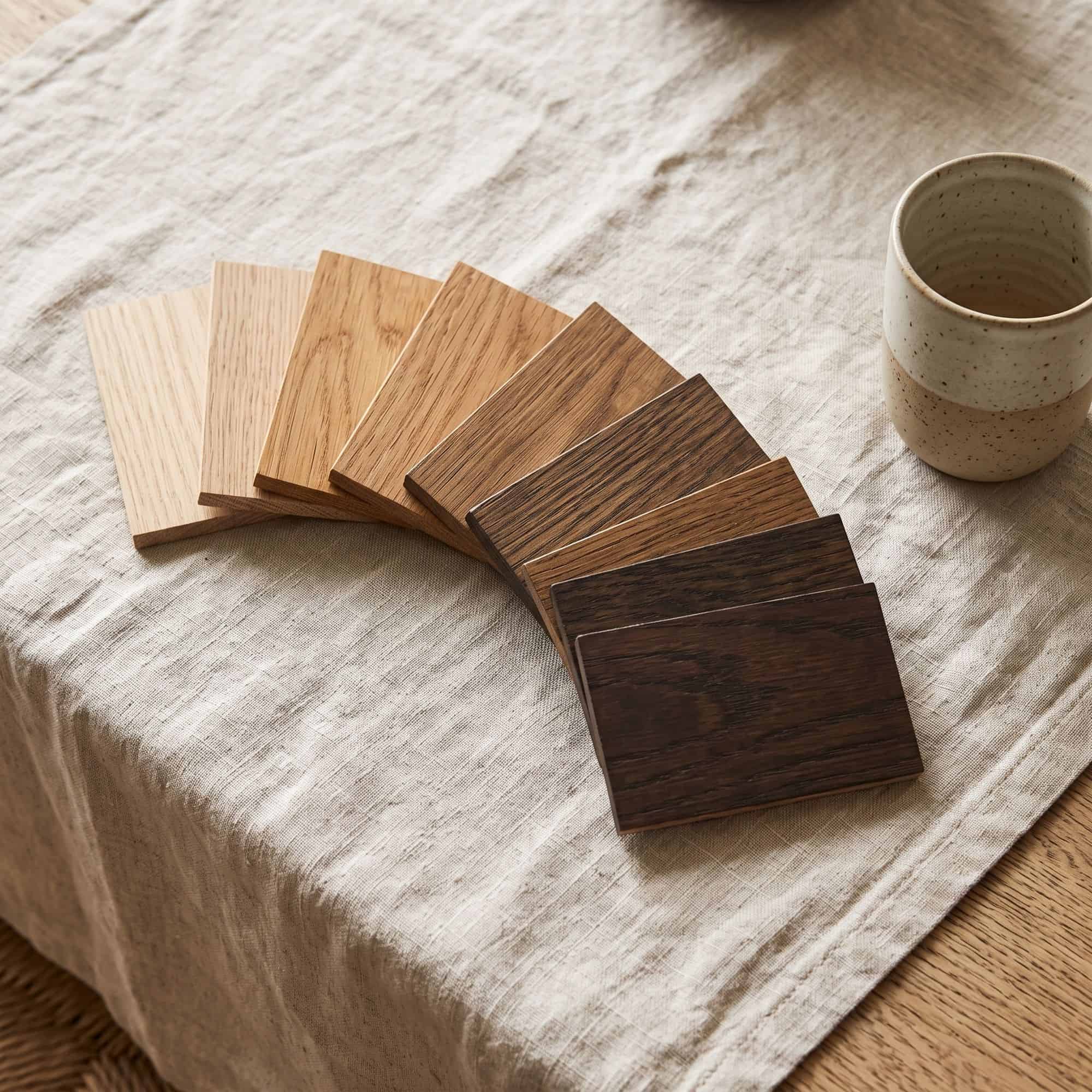 Samples on a studio table